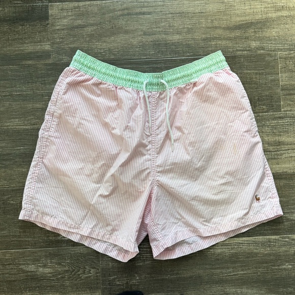 Polo Ralph Lauren Other - POLO RALPH LAUREN Traveler Straight-Leg Mid-Length Striped Swim Shorts L